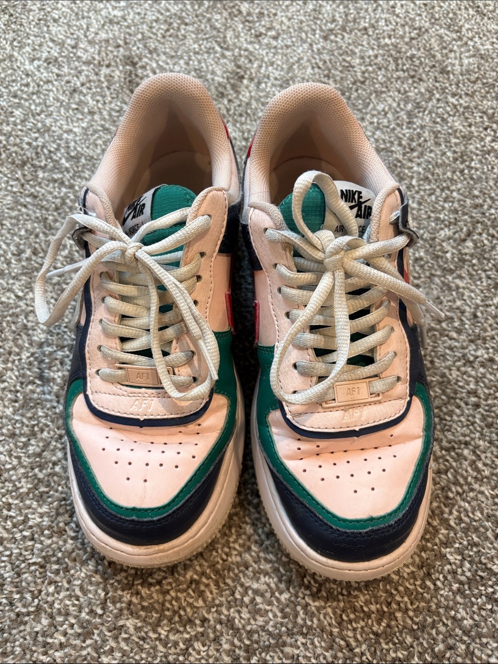 Nike Low Top Sneakers in Pink, Green & Navy